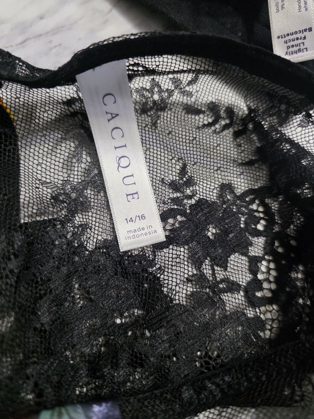 New CACIQUE Floral Lace Underwire Bra & Bikini Set Green BRA 38DD Panty 14/16 - Picture 13 of 13